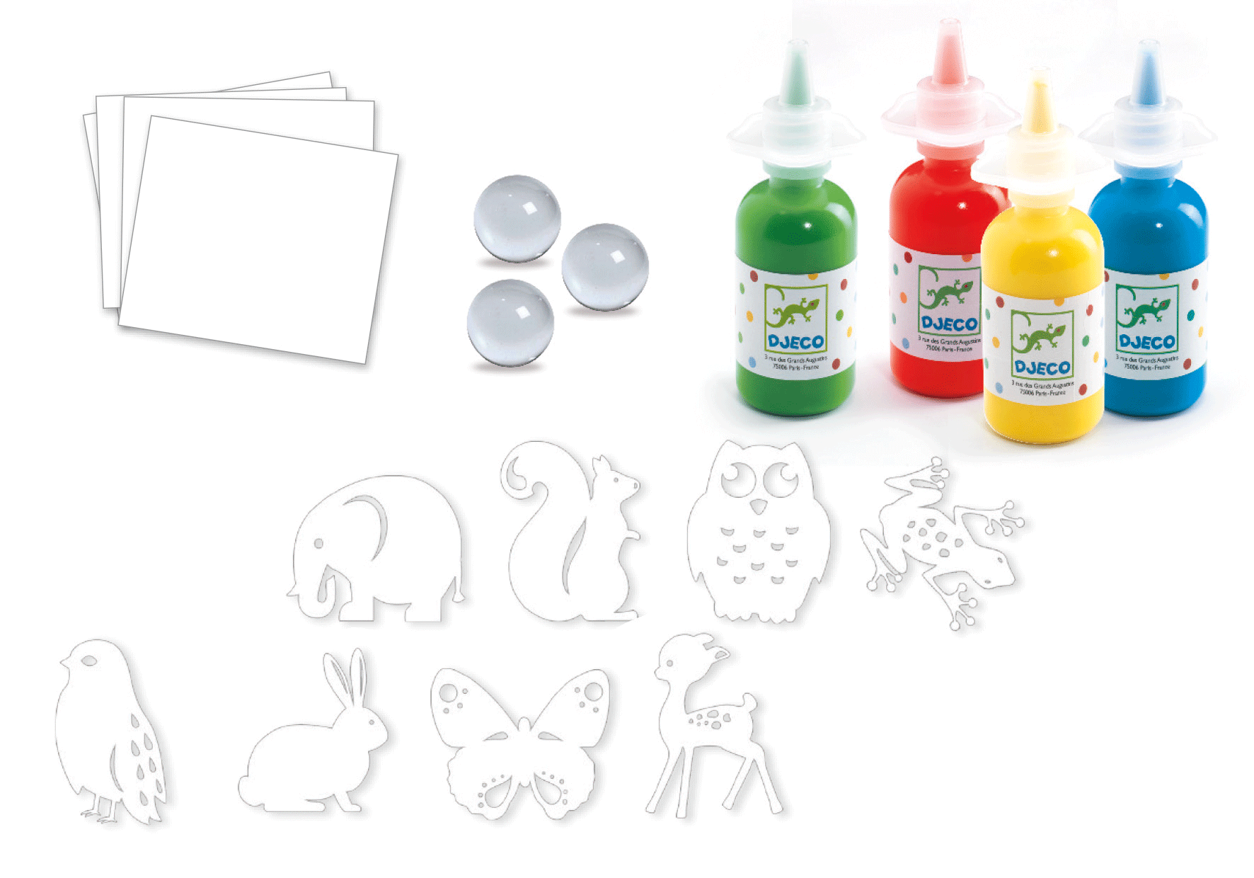 Djeco Colourful Parade Painting with Marbles set pittura