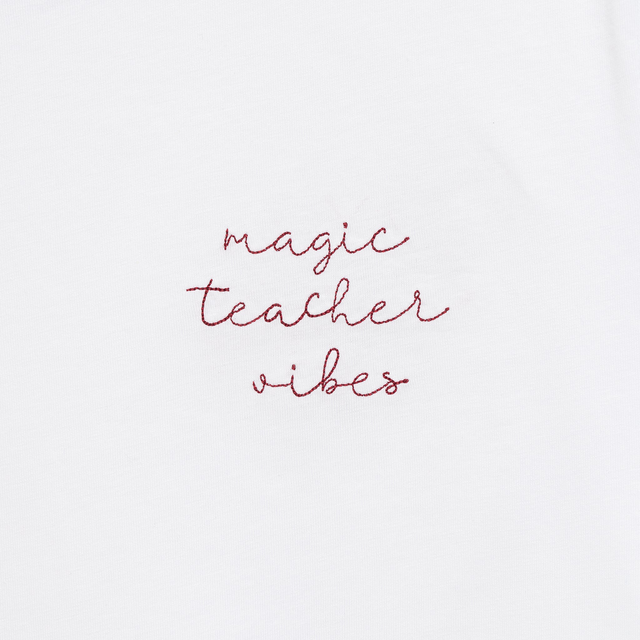 Ella and Rapha Magic Teacher Vibes t-shirt bianca cotone bio