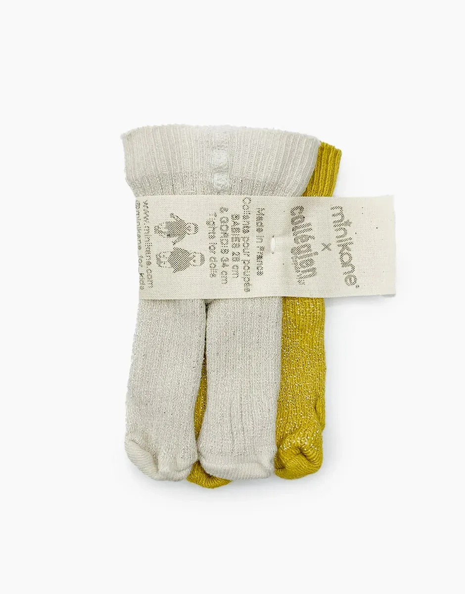 Paola Reina set 2 collant bambola 34 cm kiwi oro cotone