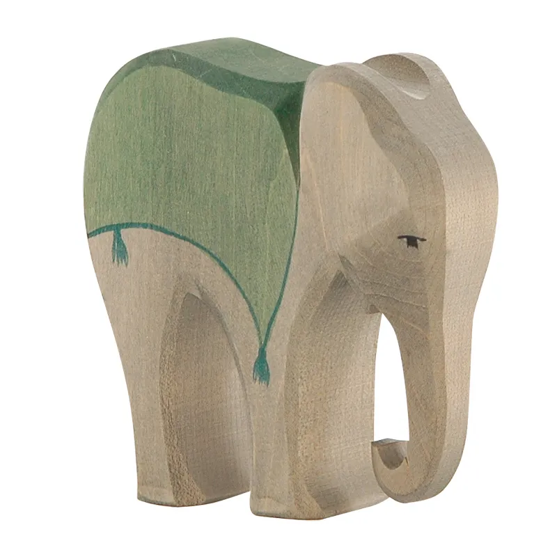 Ostheimer Elefante con sella figura legno dipinta a mano