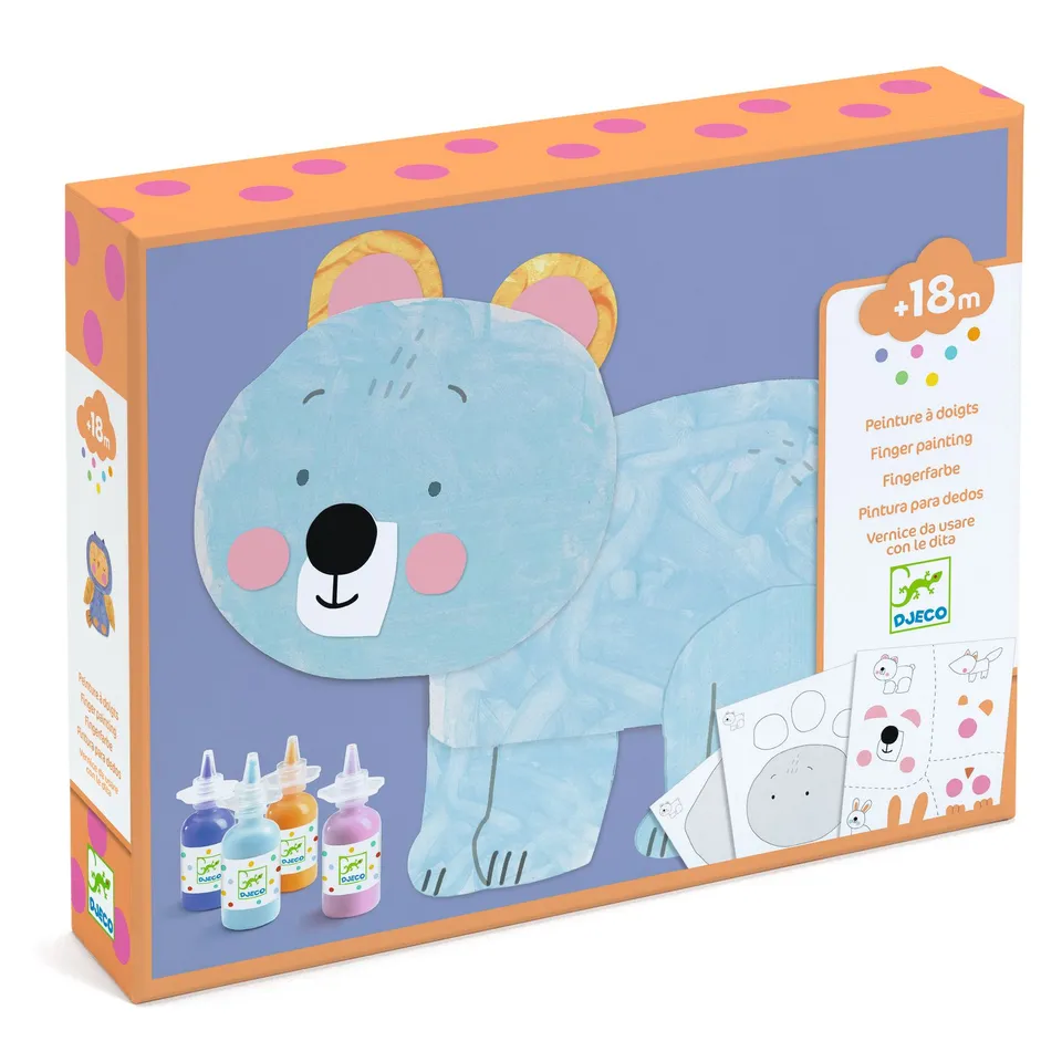 Djeco Primo Laboratorio Pittura kit 4 animaletti 18 mesi