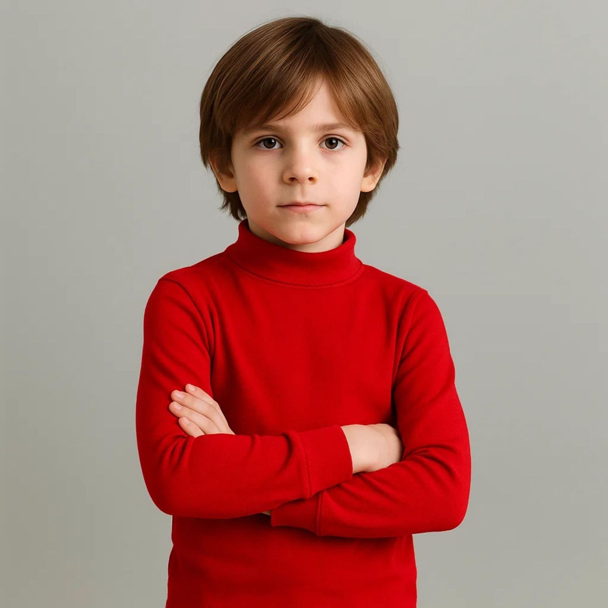 Babidu Punt Nou maglia termica mezza dolcevita rosso 10 anni
