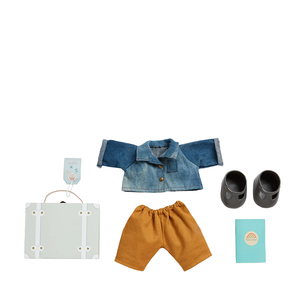 OlliElla Dinkum Dolls Travel Togs vestiti bambola salvia