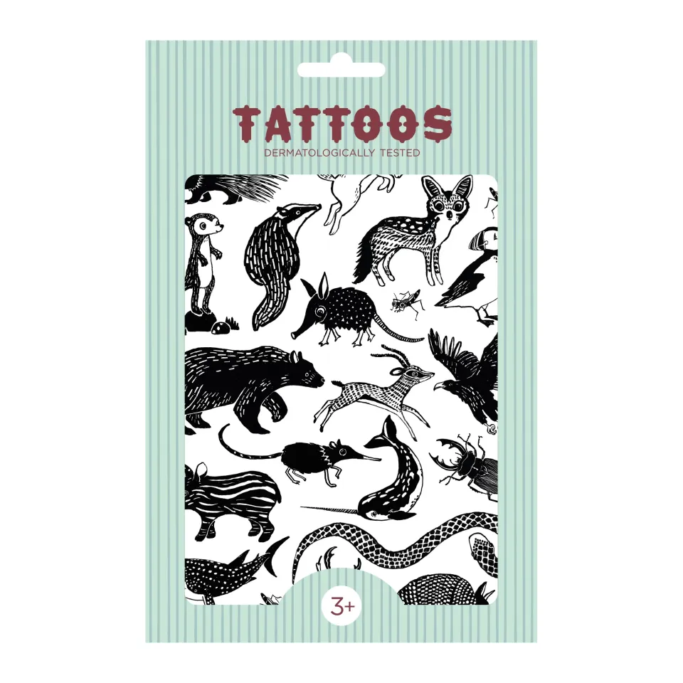 Petit Monkey Black Animal tatuaggi bambini 2 fogli