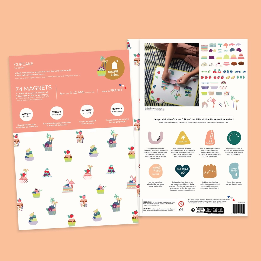 Ma Cabane à Rêves Cupcake set magneti 74 pezzi