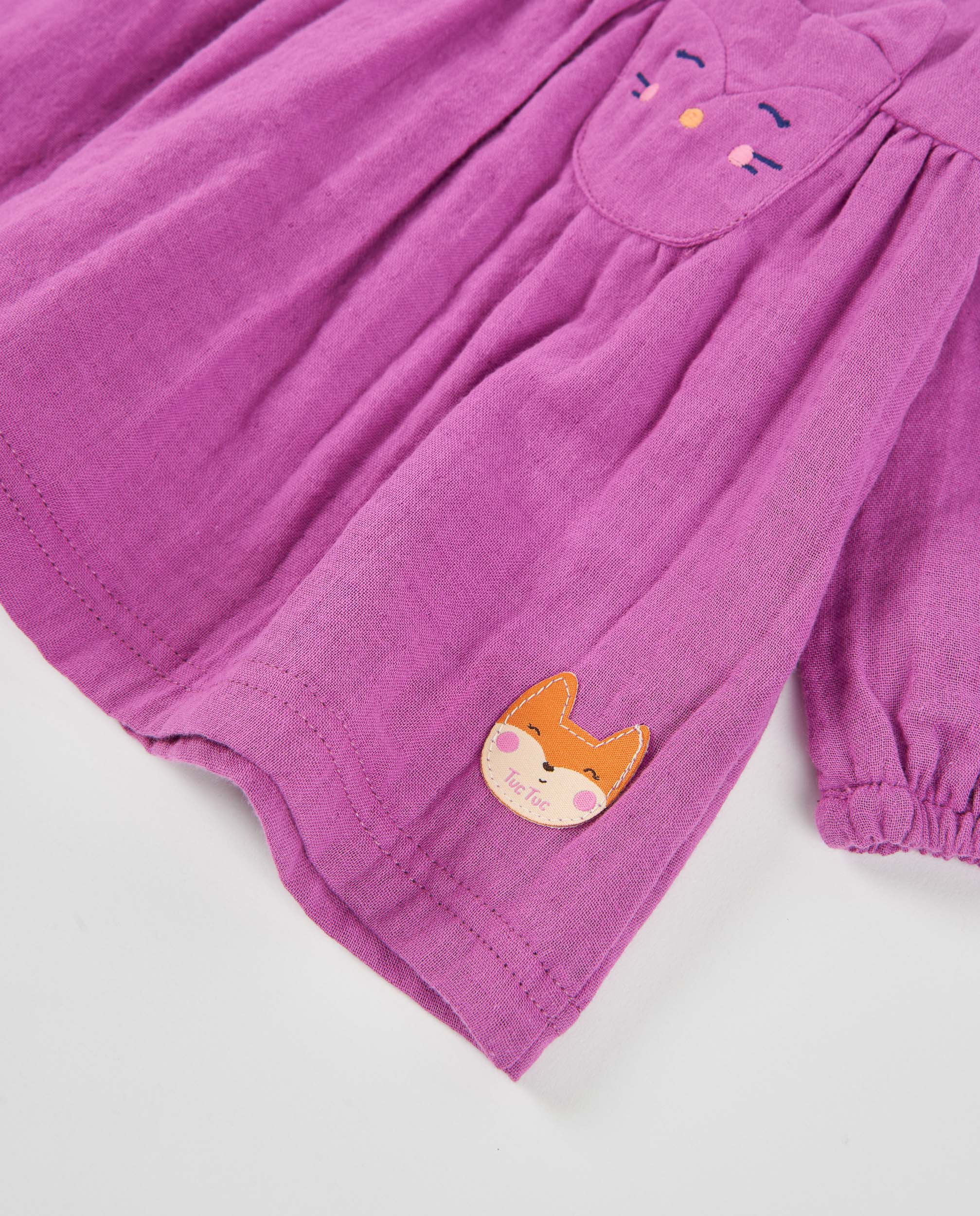 Tuc Tuc Magic Foxy vestito neonata viola ricamo volpe