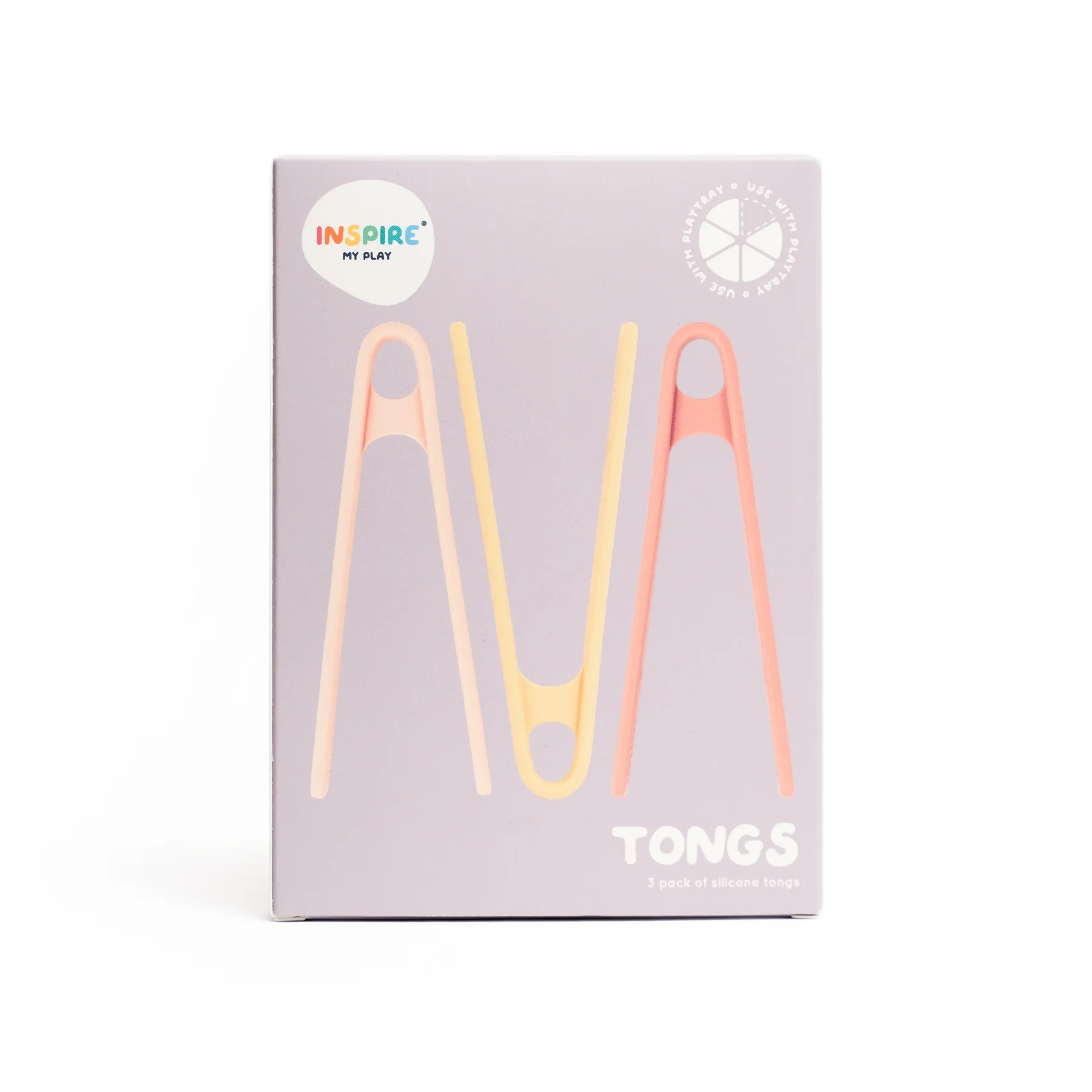Inspire My Play pinze silicone coral yellow 3 pz
