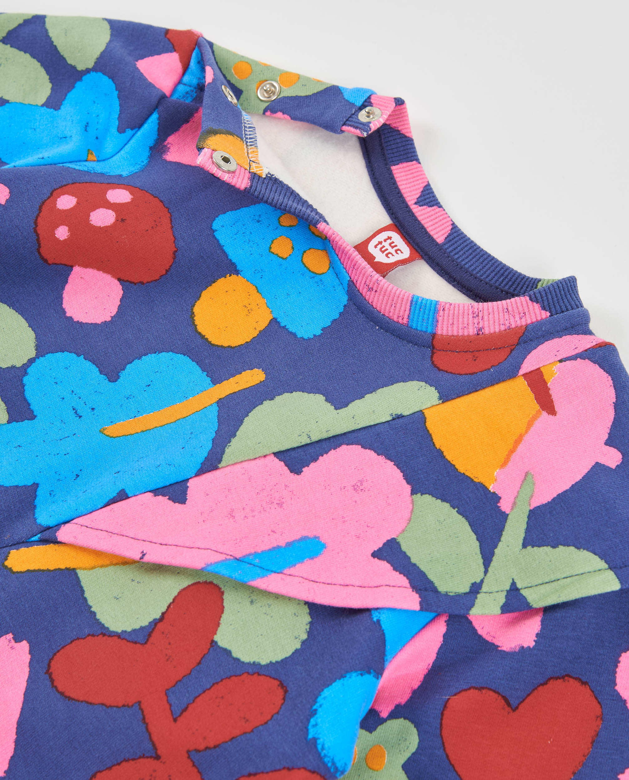 Tuc tuc Good Wood vestito felpato fiori multicolor