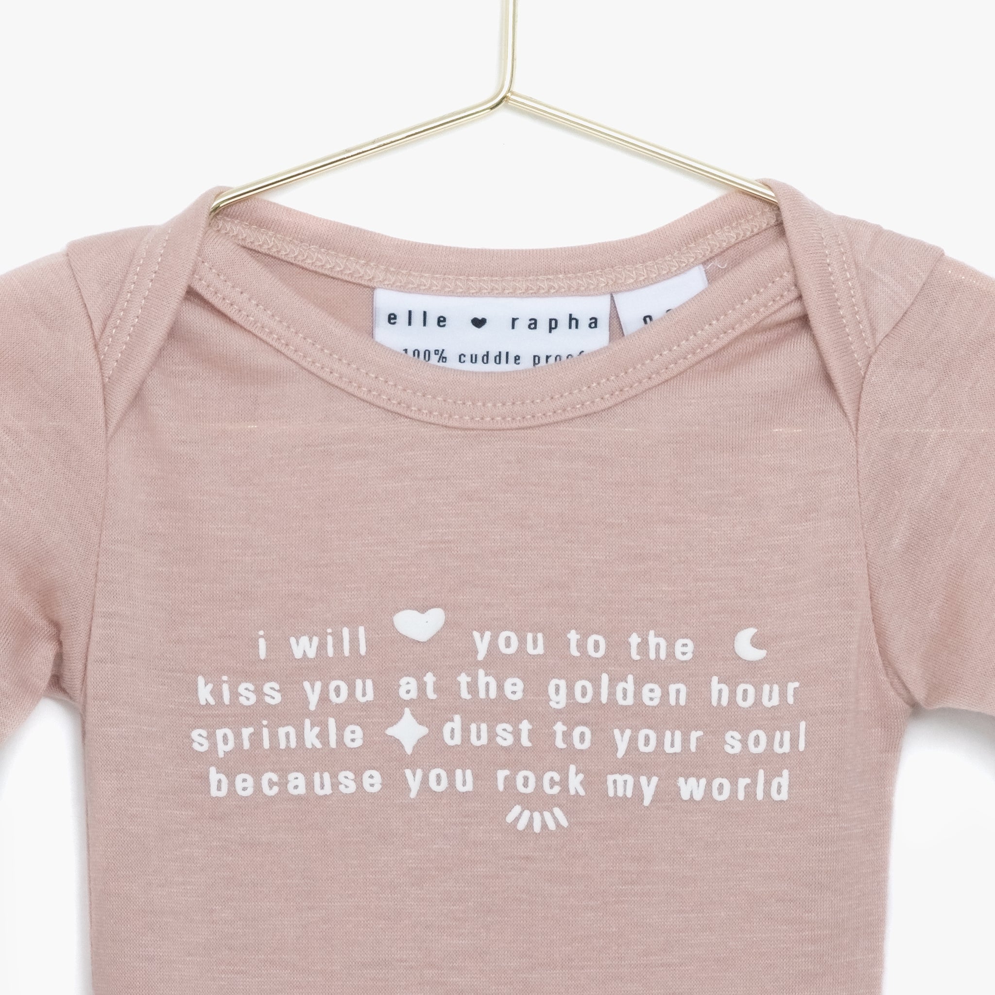 Ella and Rapha To The Moon body neonato rosa pastel