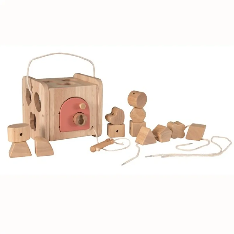 Egmont Toys Cubo Forme e Perle gioco in legno 15 cm