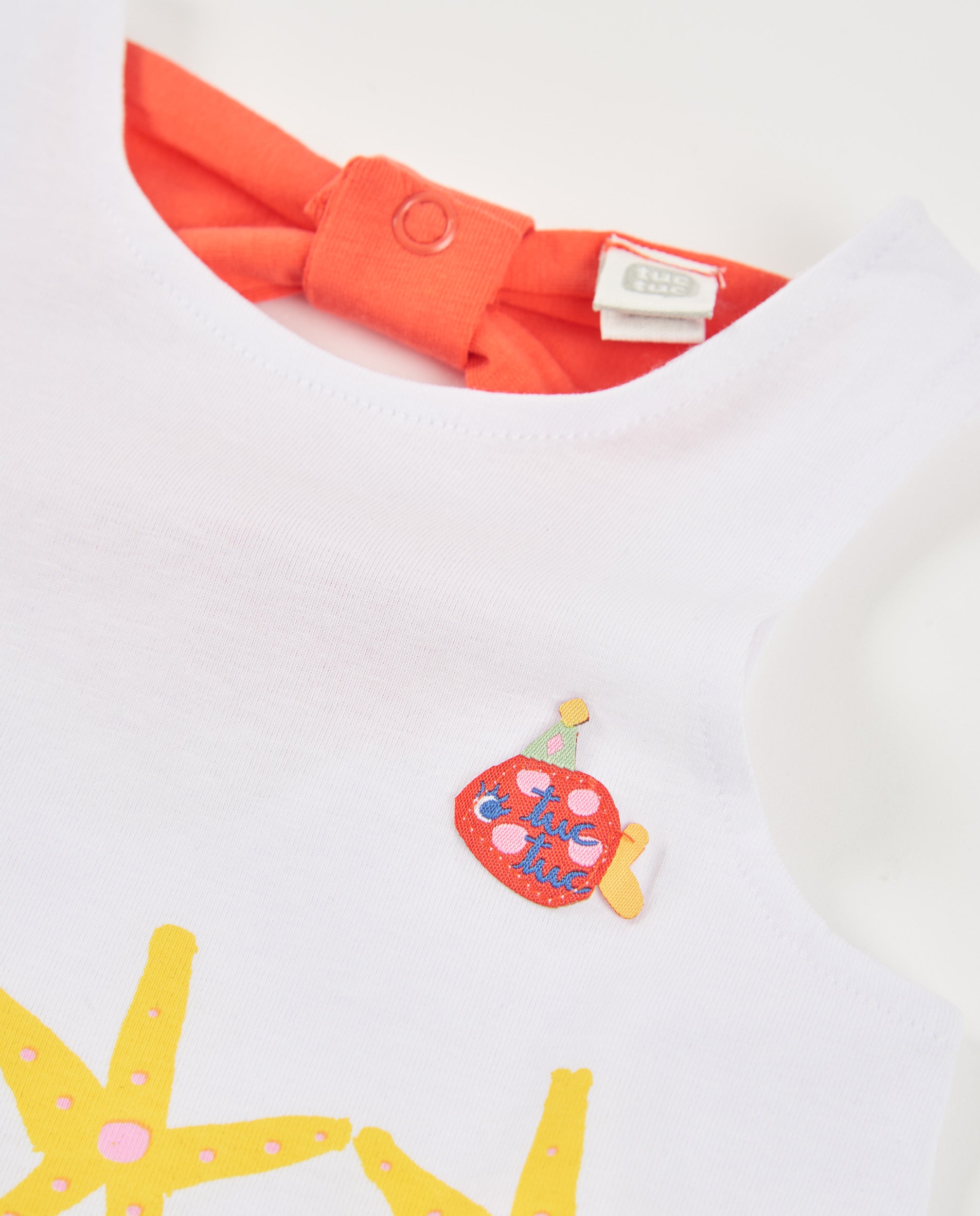Tuc tuc vestito bambina bianco con fiocco dietro