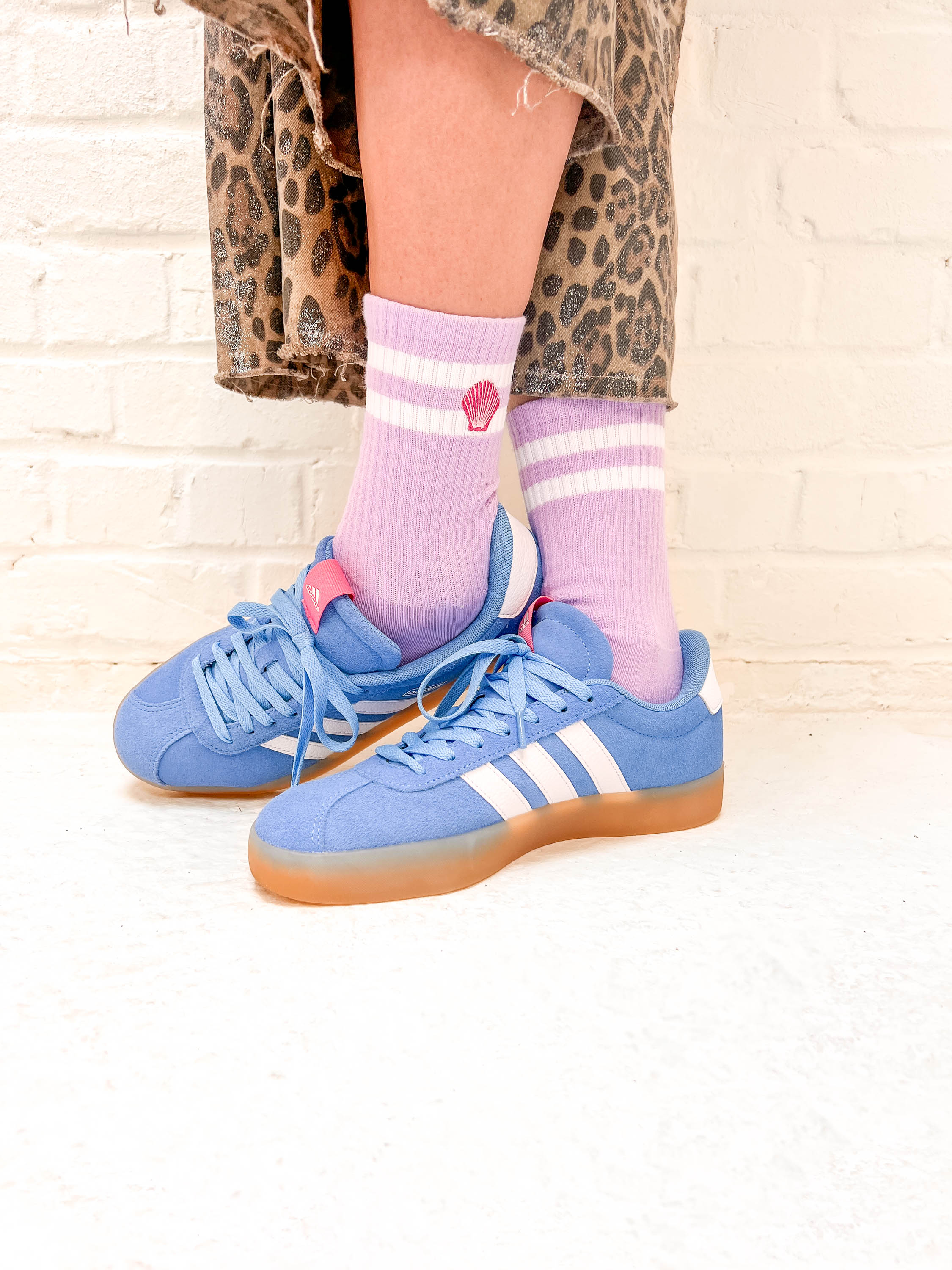 Ella and Rapha Seashell calze donna lilla in cotone