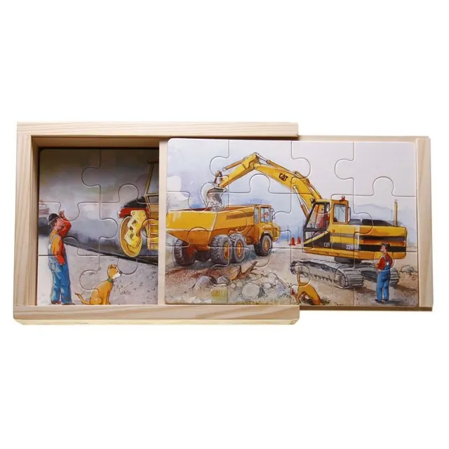 Baboo Macchinari da lavoro puzzle legno 4 in scatola