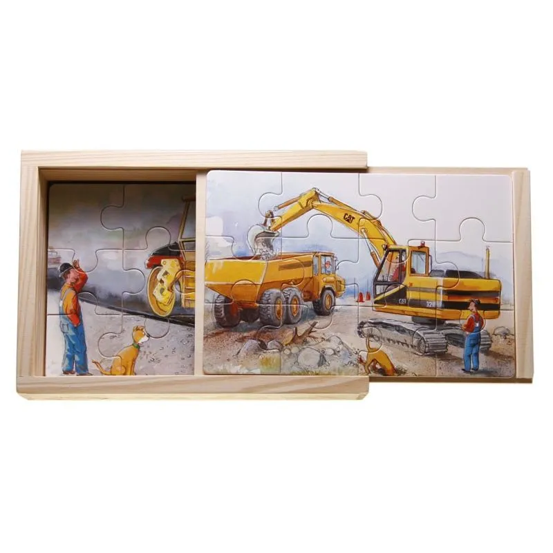Baboo Macchinari da lavoro puzzle legno 4 in scatola