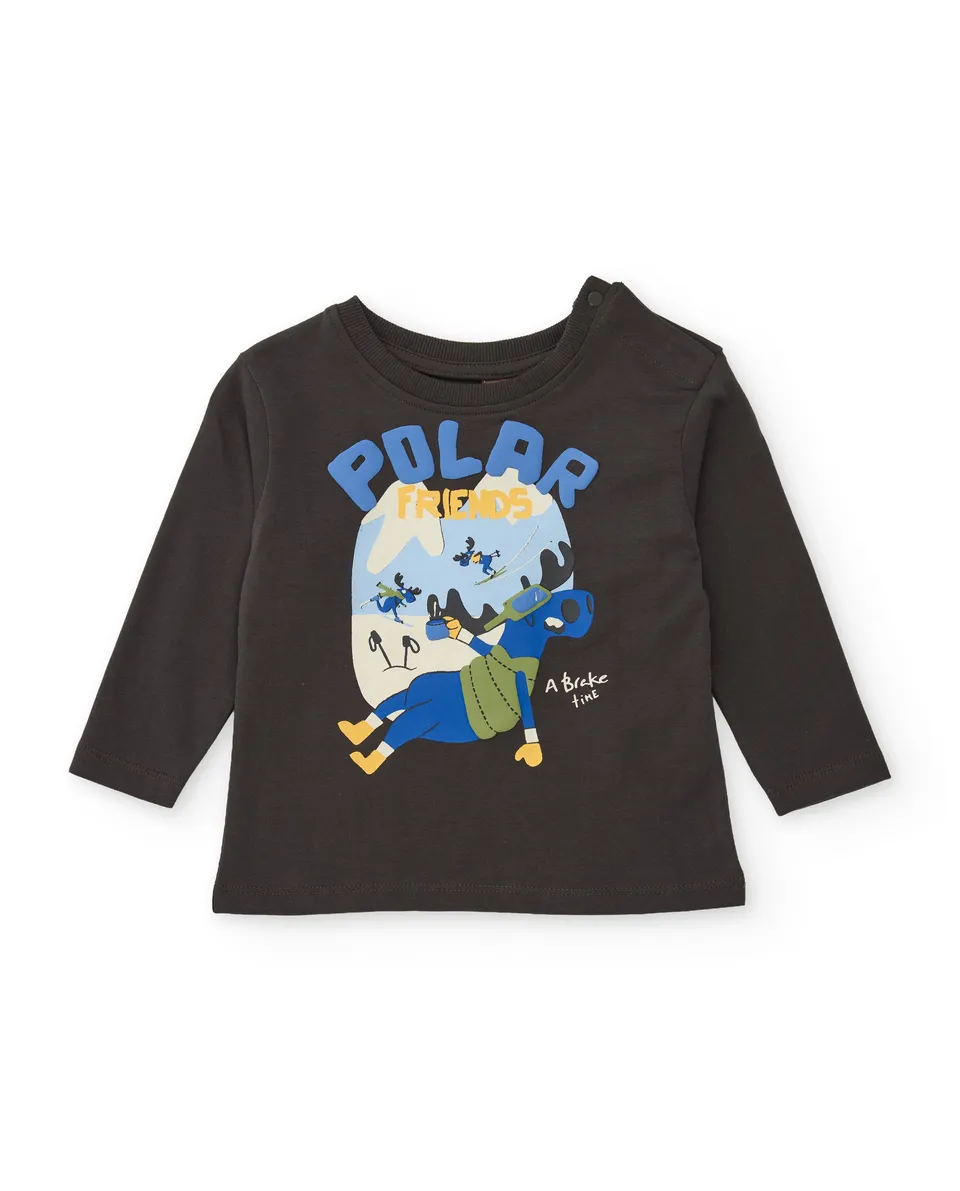 Tuc Tuc Polar Friends maglia bimbo grigia manica lunga