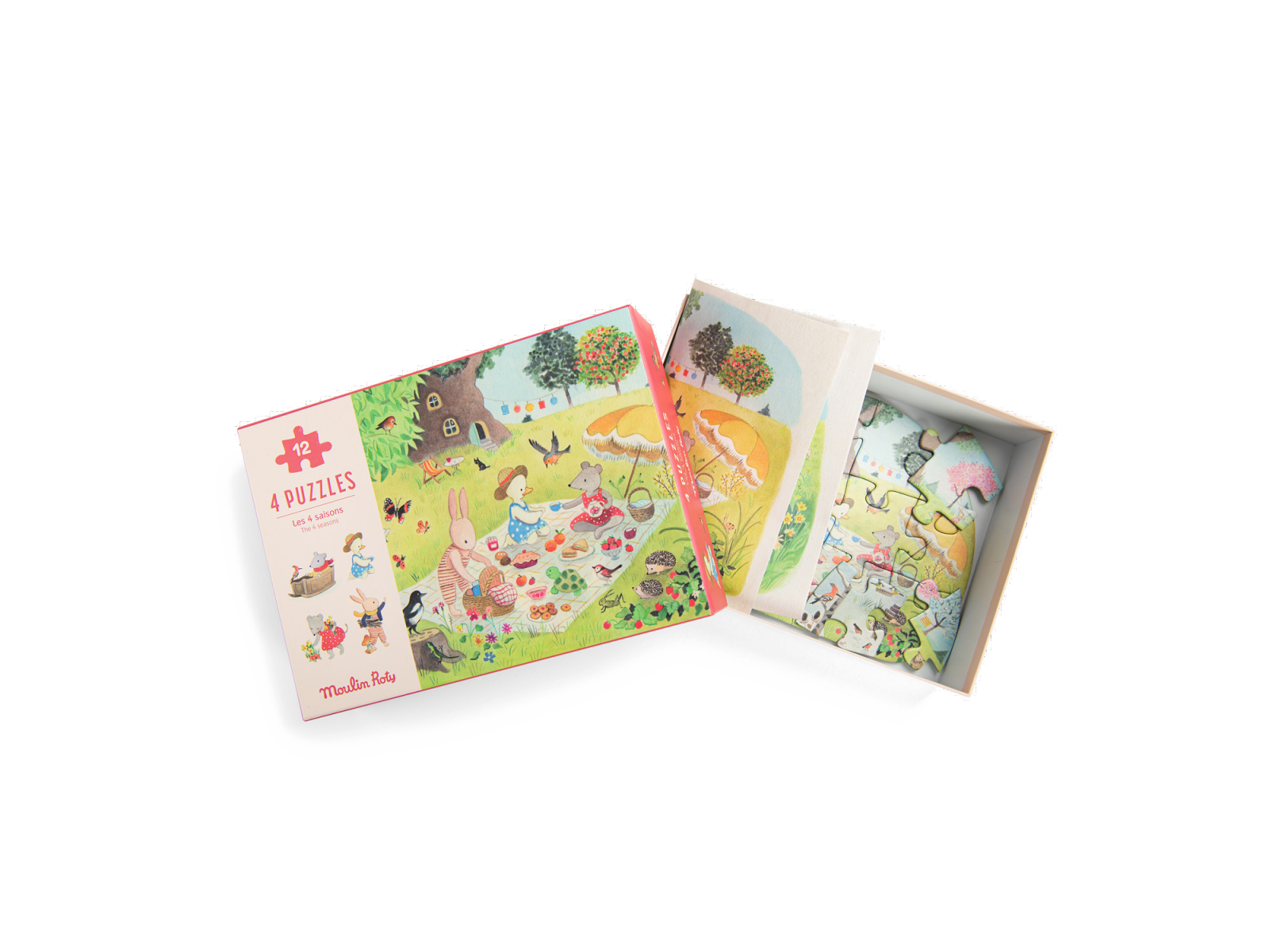 Moulin Roty La Grande Famille puzzle stagioni 4x12 pezzi