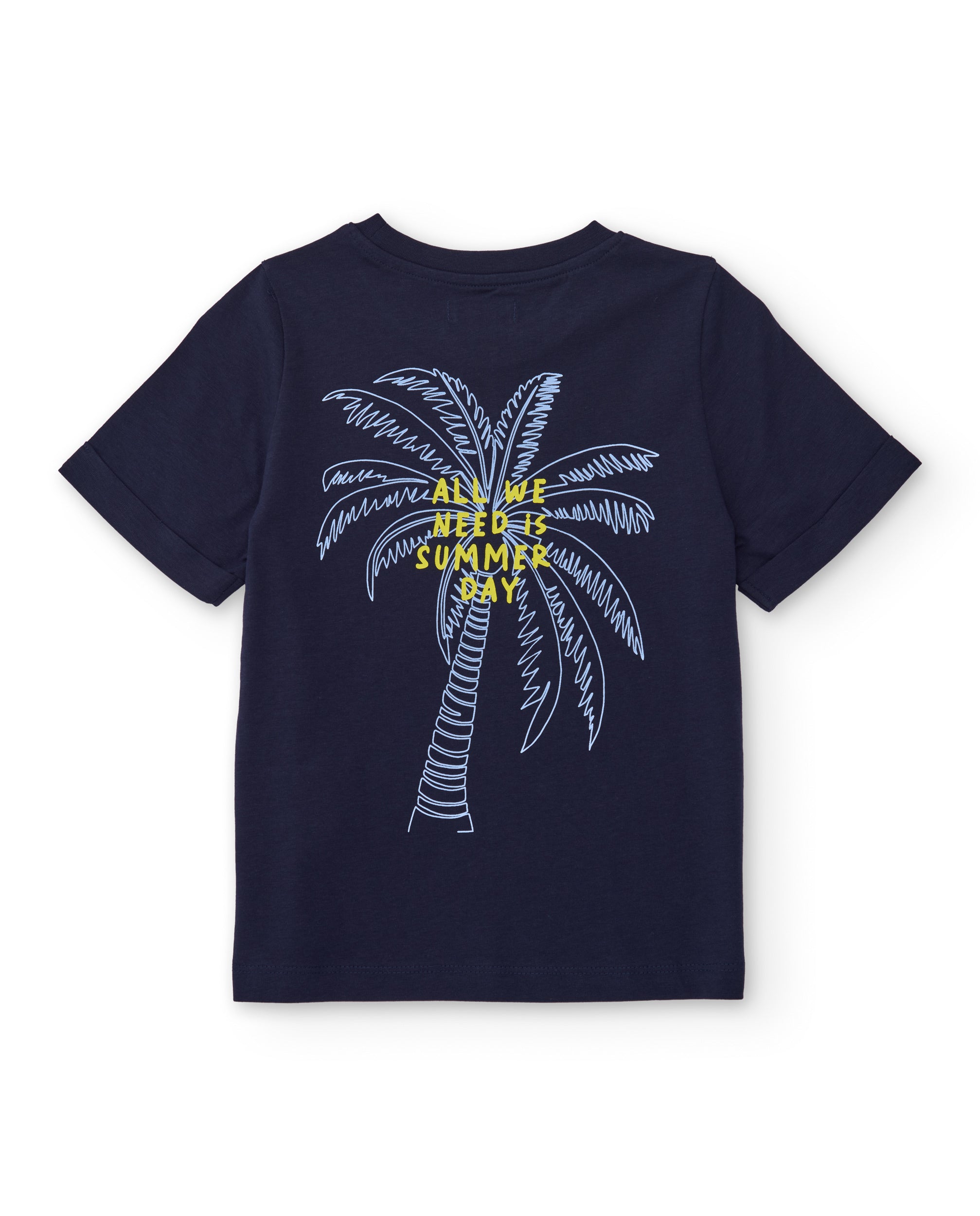 Tuc Tuc t-shirt bambino blu stampa palma manica corta