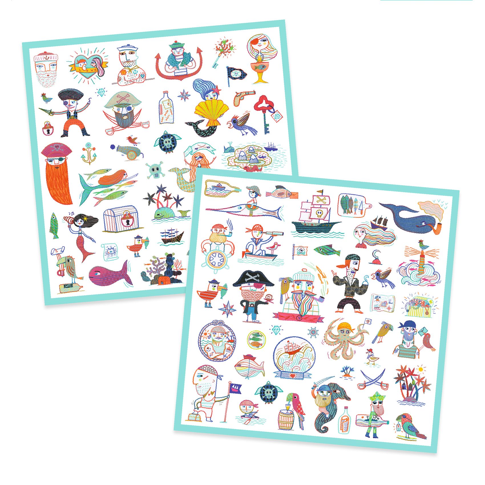 Djeco Pirate Attack adesivi 160 pezzi pirati