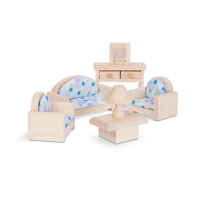 Plan Toys Soggiorno Set Arredi Casa Bambole Legno Gomma