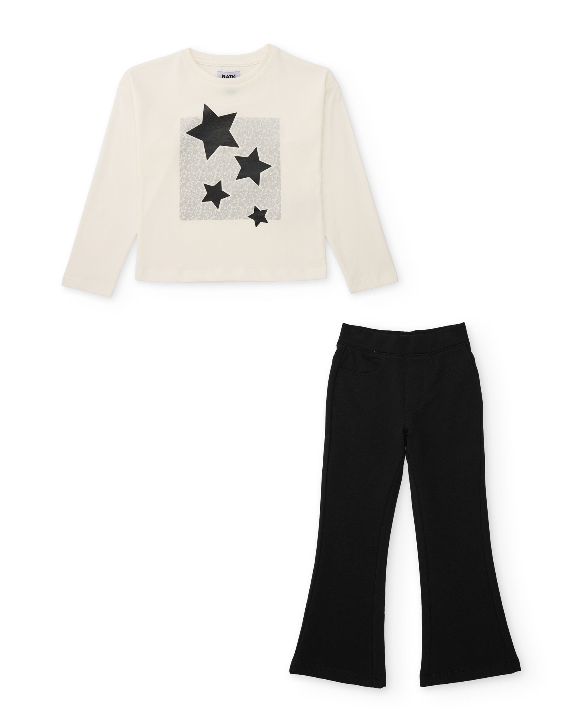 Tuc Tuc completo bambina stelle maglia leggings nero