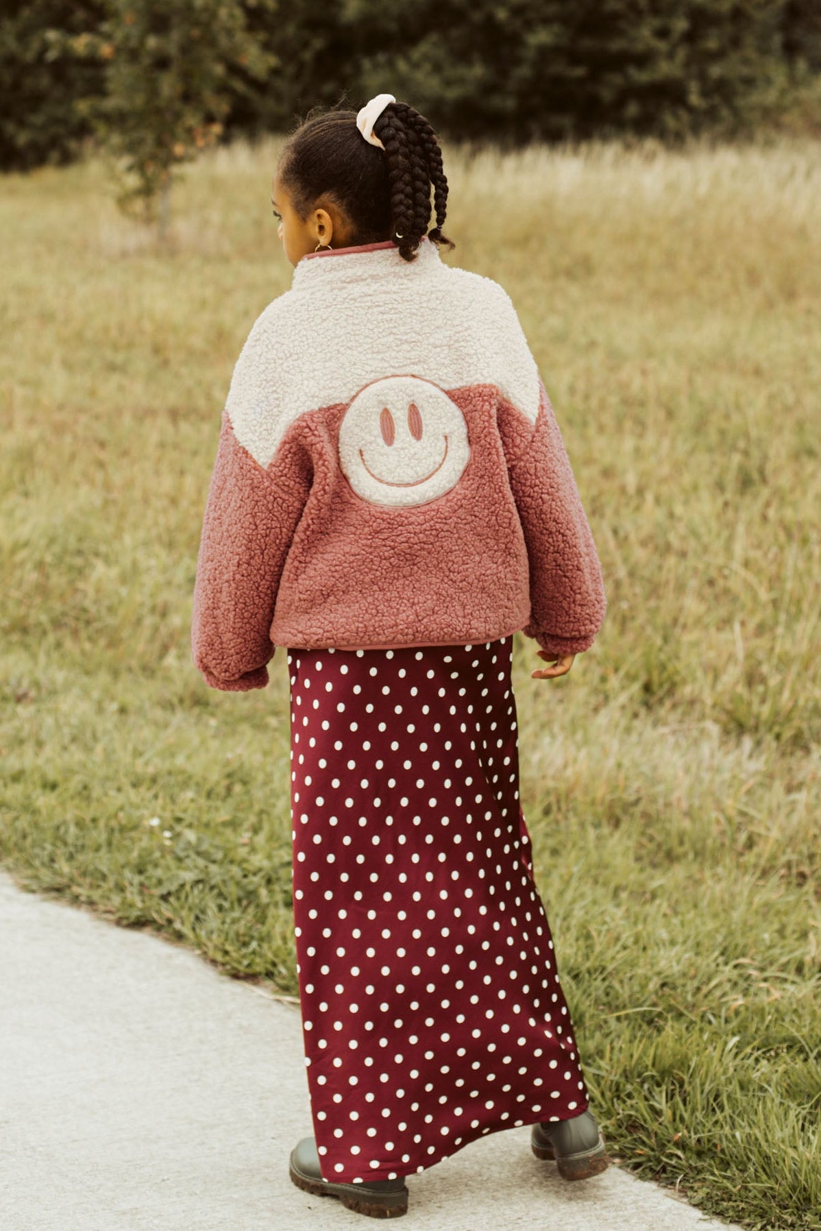 Ella and Rapha SMILEY JACKET giacca teddy rosa soft rose