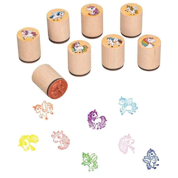 Goki timbro unicorni legno 3 cm motivo casuale