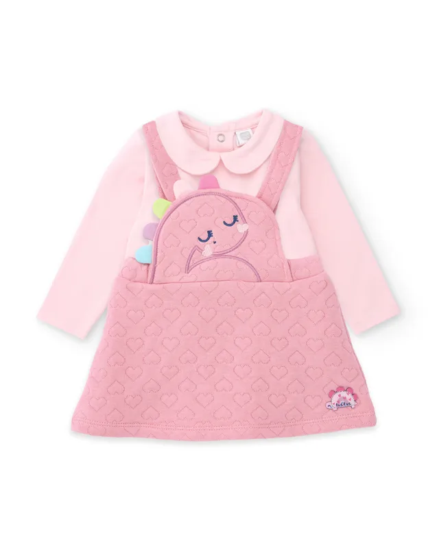 Tuc Tuc completo neonata vestito maglia rosa dino cuore