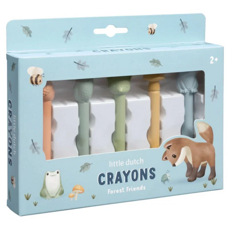 Little Dutch Forest Friends Pastelli a Cera 5 colori sagomati