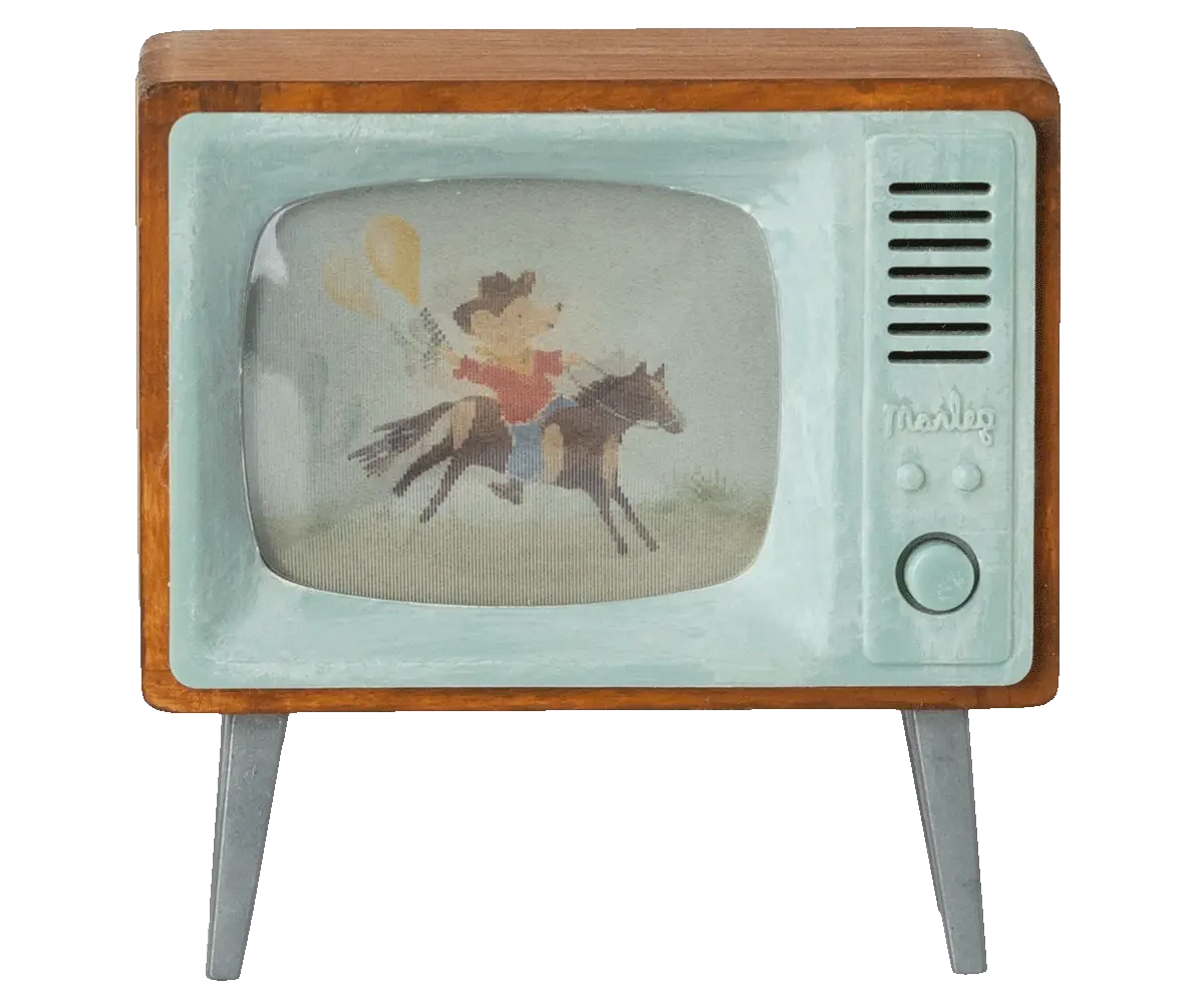 Maileg Televisione miniatura legno per topini con luce