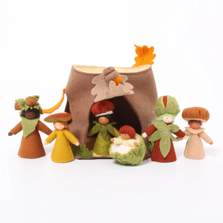 Ambrosius Ambro-Dolls Casa Tronco Quercia casa feltro lana 14 cm