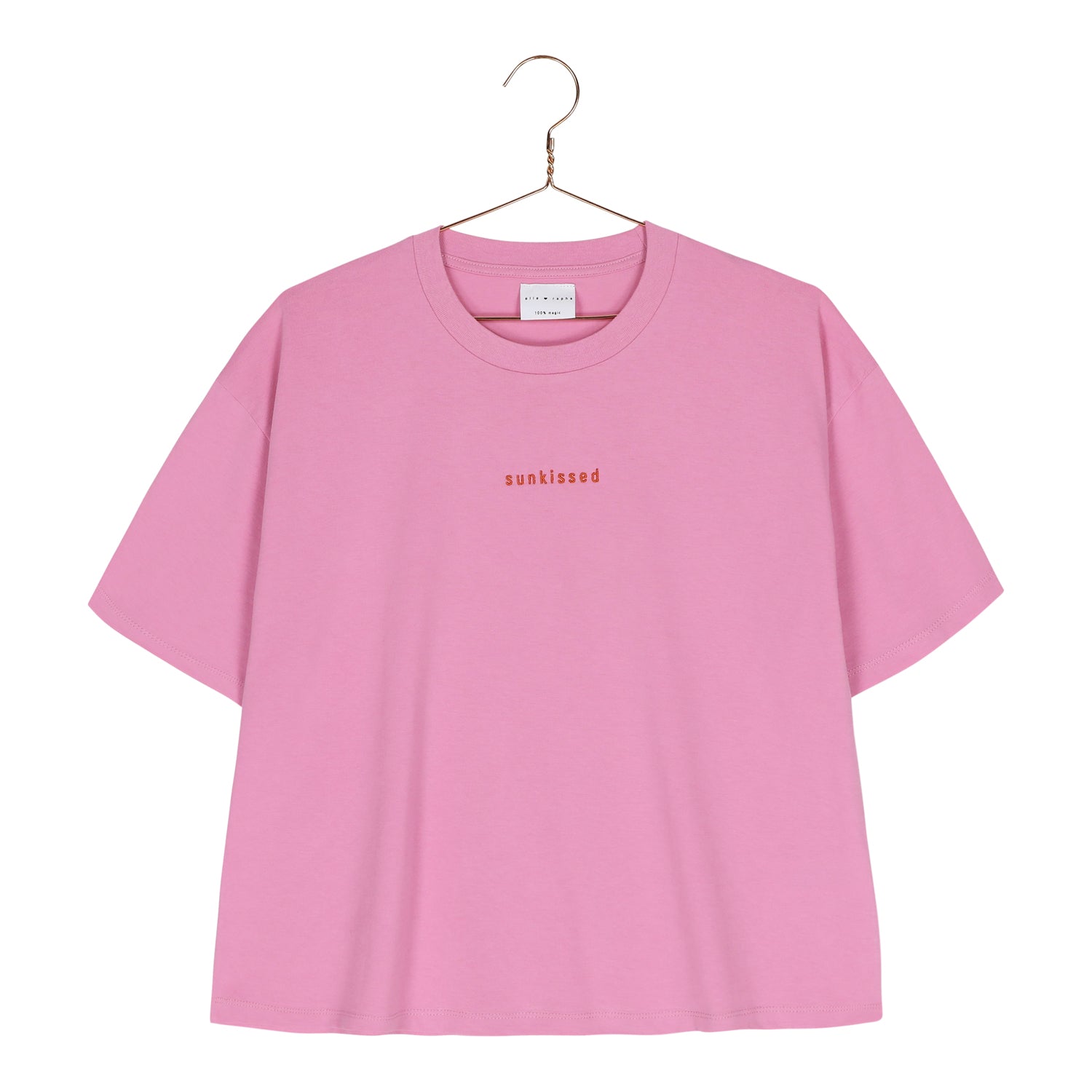 Ella and Rapha Sunkissed t-shirt rosa loose fit cotone bio