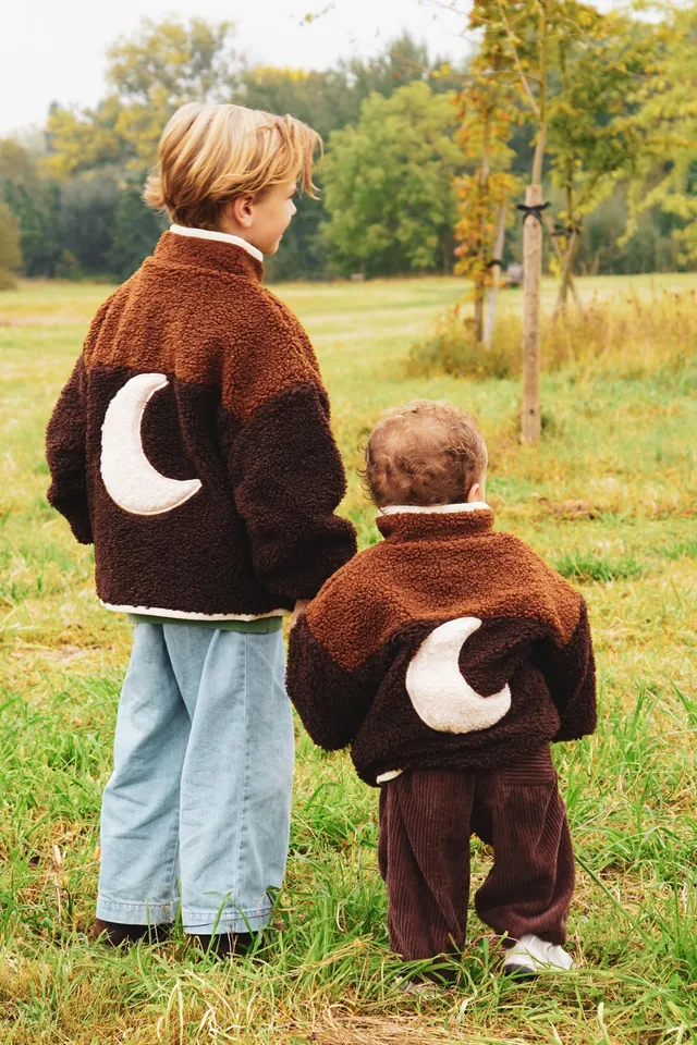 Ella and Rapha Moon Jacket giacca teddy bimbo marrone
