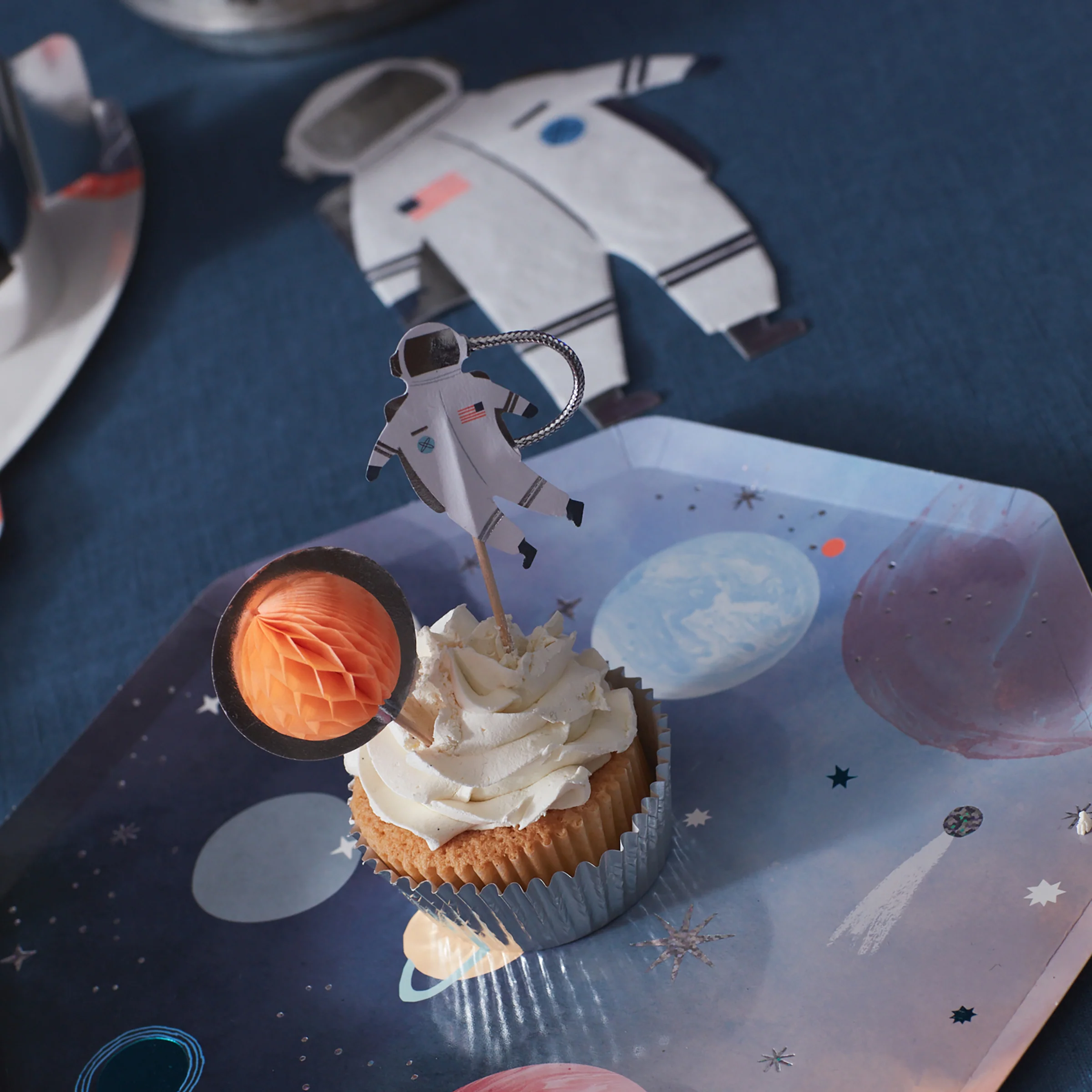 Meri Meri Space kit cupcake 24 topper argento