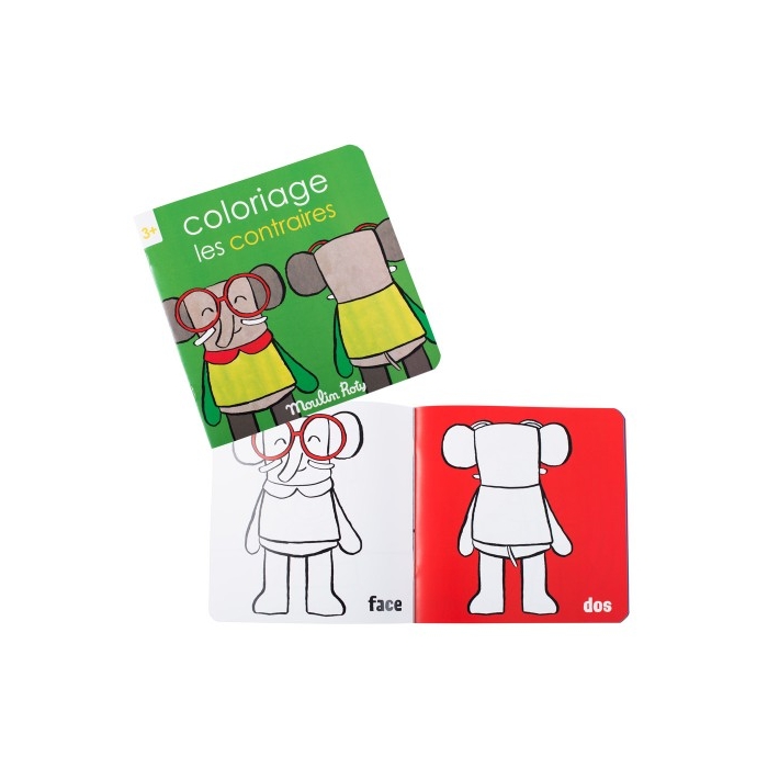 Moulin Roty Popipop quaderno colorare contrari 20 pagine