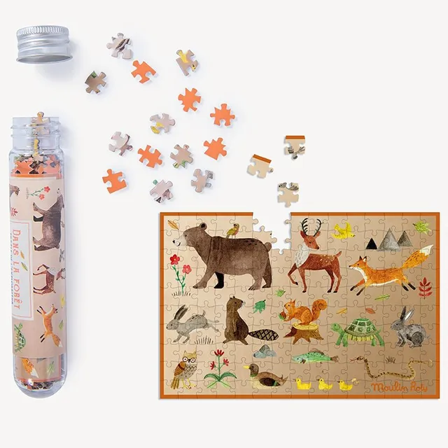 Moulin Roty Le Jardin Mini Puzzle Notte nella Foresta 150 pezzi