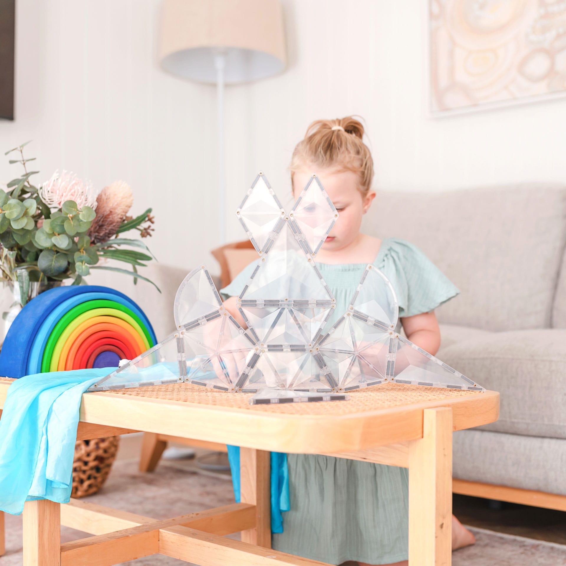 Connetix Clear Shape Expansion costruzioni magnetiche 24 pezzi trasparenti