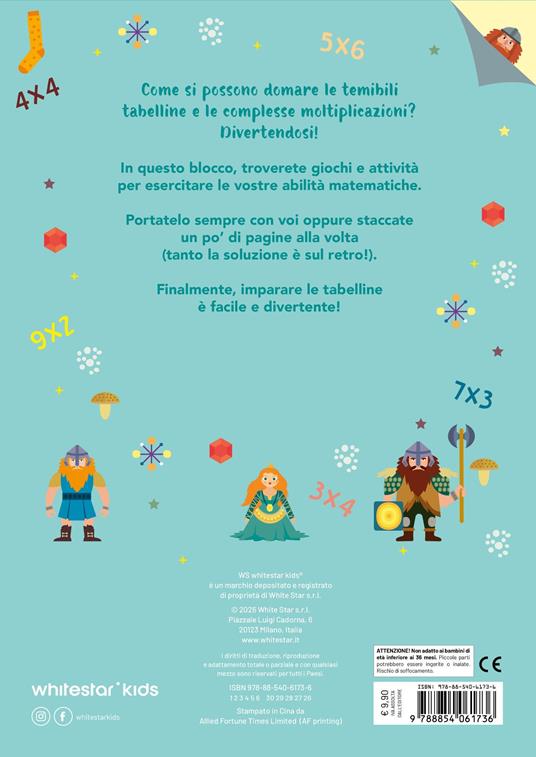 Pazzi per la matematica 100 giochi tabelline libro 6 anni