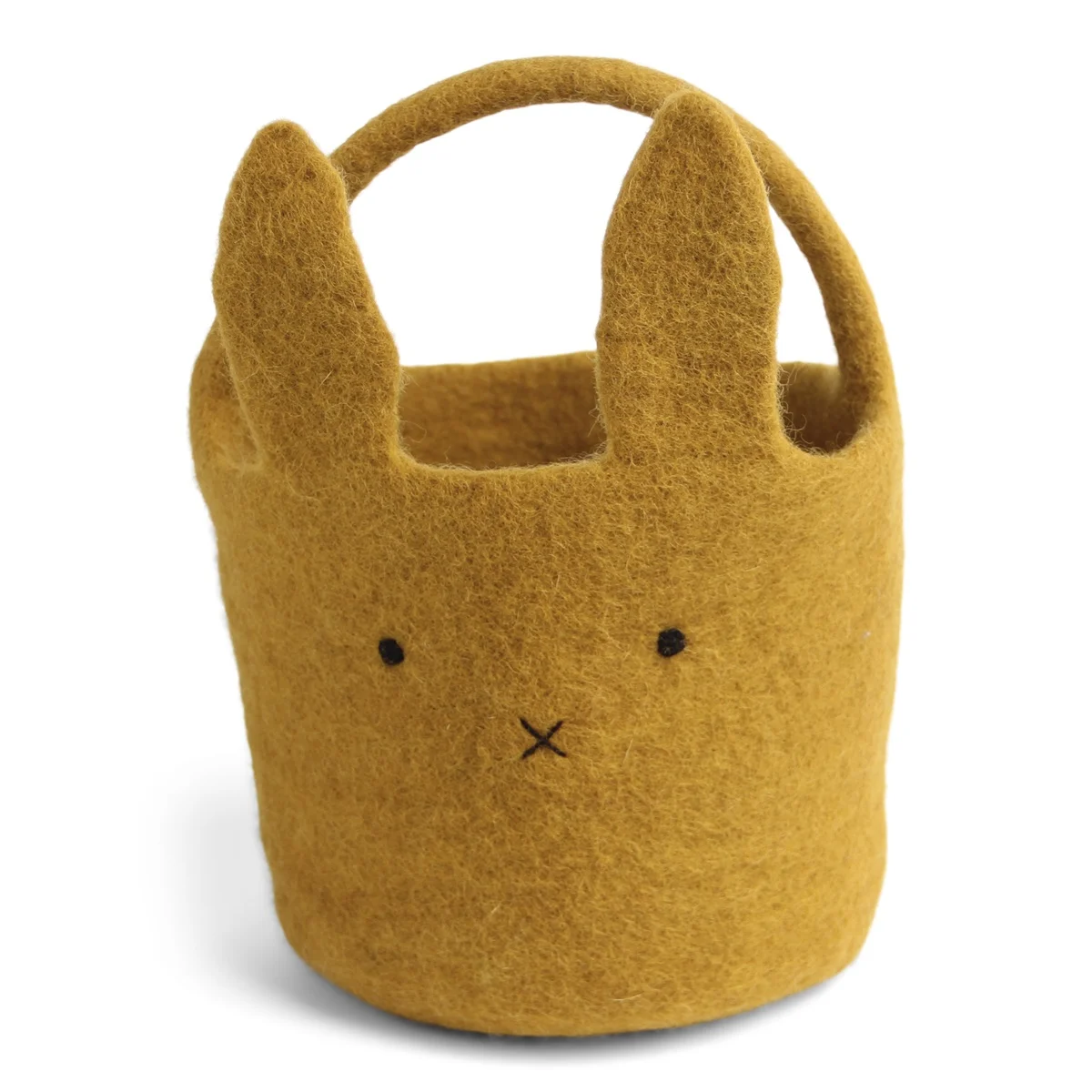 Gry & Sif Bunny Basket Cestino Feltro Ocra 15 cm
