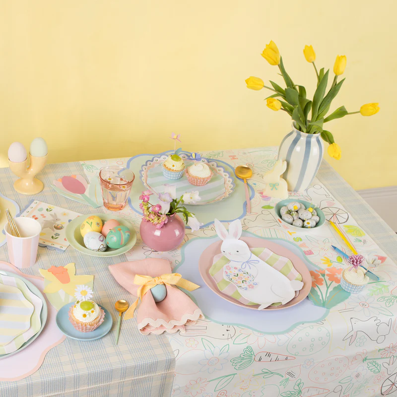 Meri Meri Coniglio di Pasqua Piatti Sagomati 8 Pz