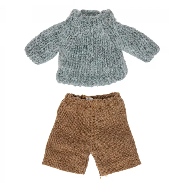 Maileg Big Brother topo set abiti a maglia cotone