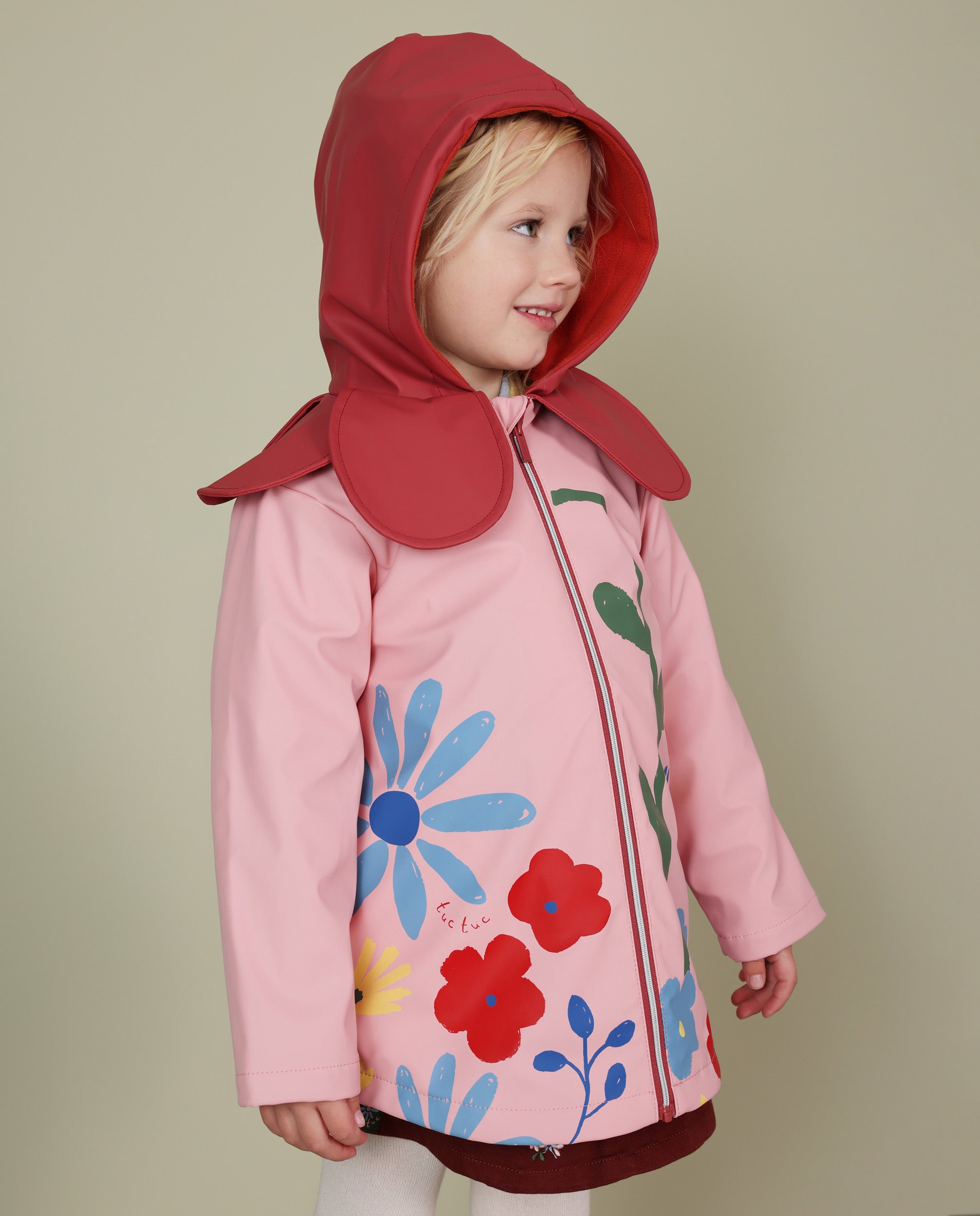 Tuc Tuc giacca antipioggia bambina rosa fiori