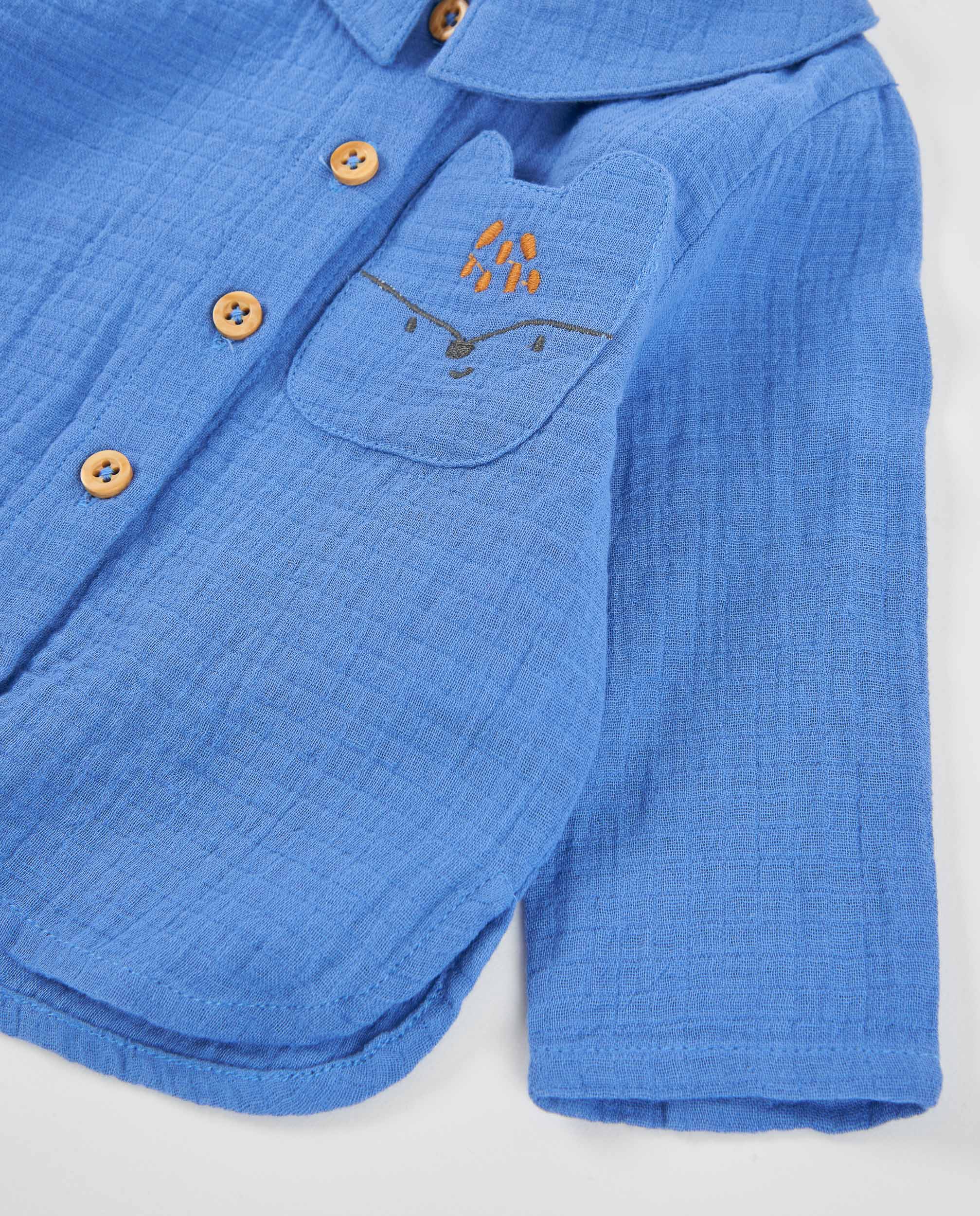 Tuc Tuc completo neonato blu camicia pantalone