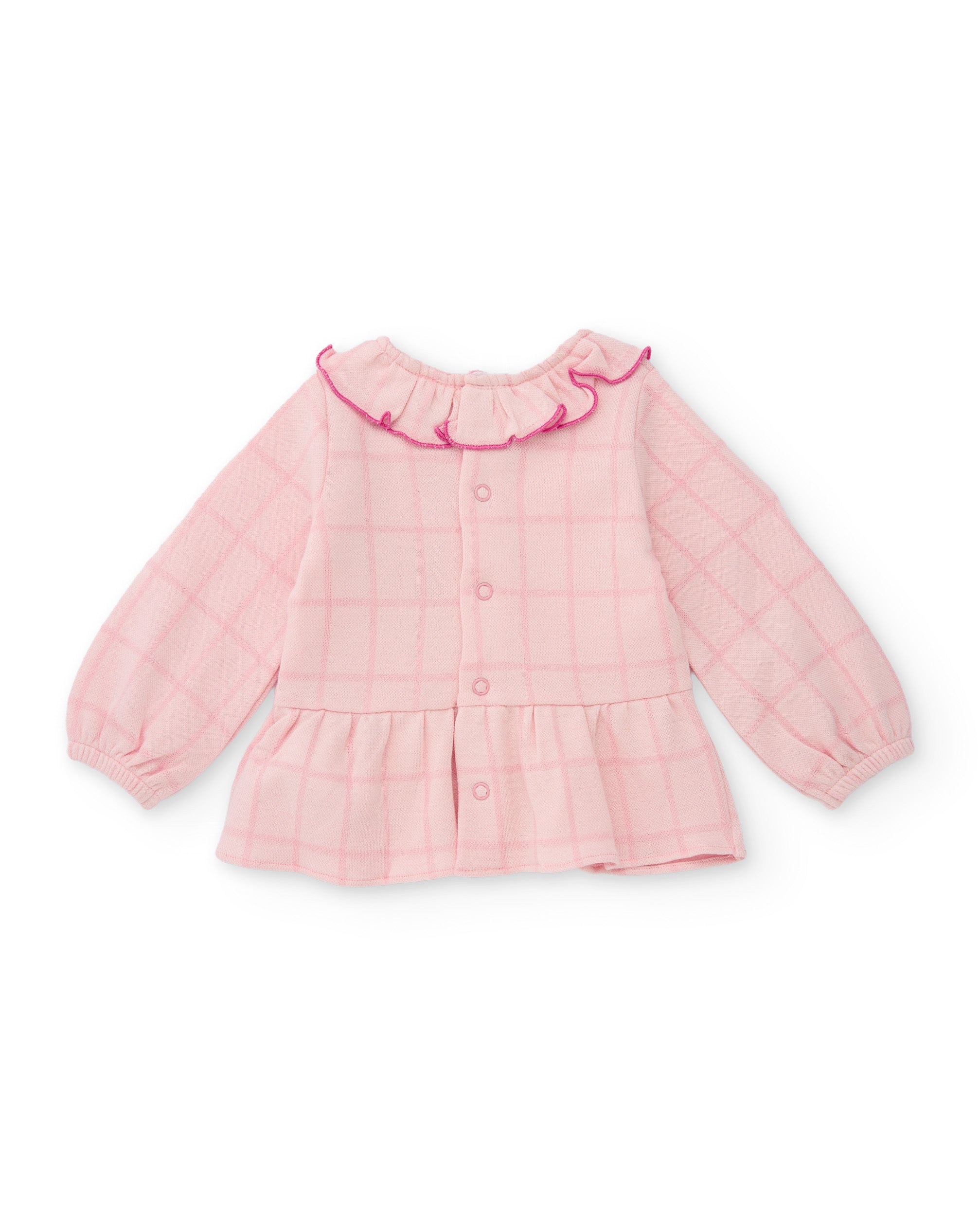 Tuc Tuc completo neonata rosa camicia leggings quadri