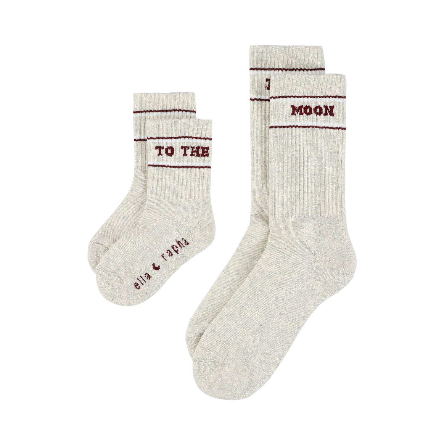 Ella and Rapha To The Moon calzini bimbo grigio melange