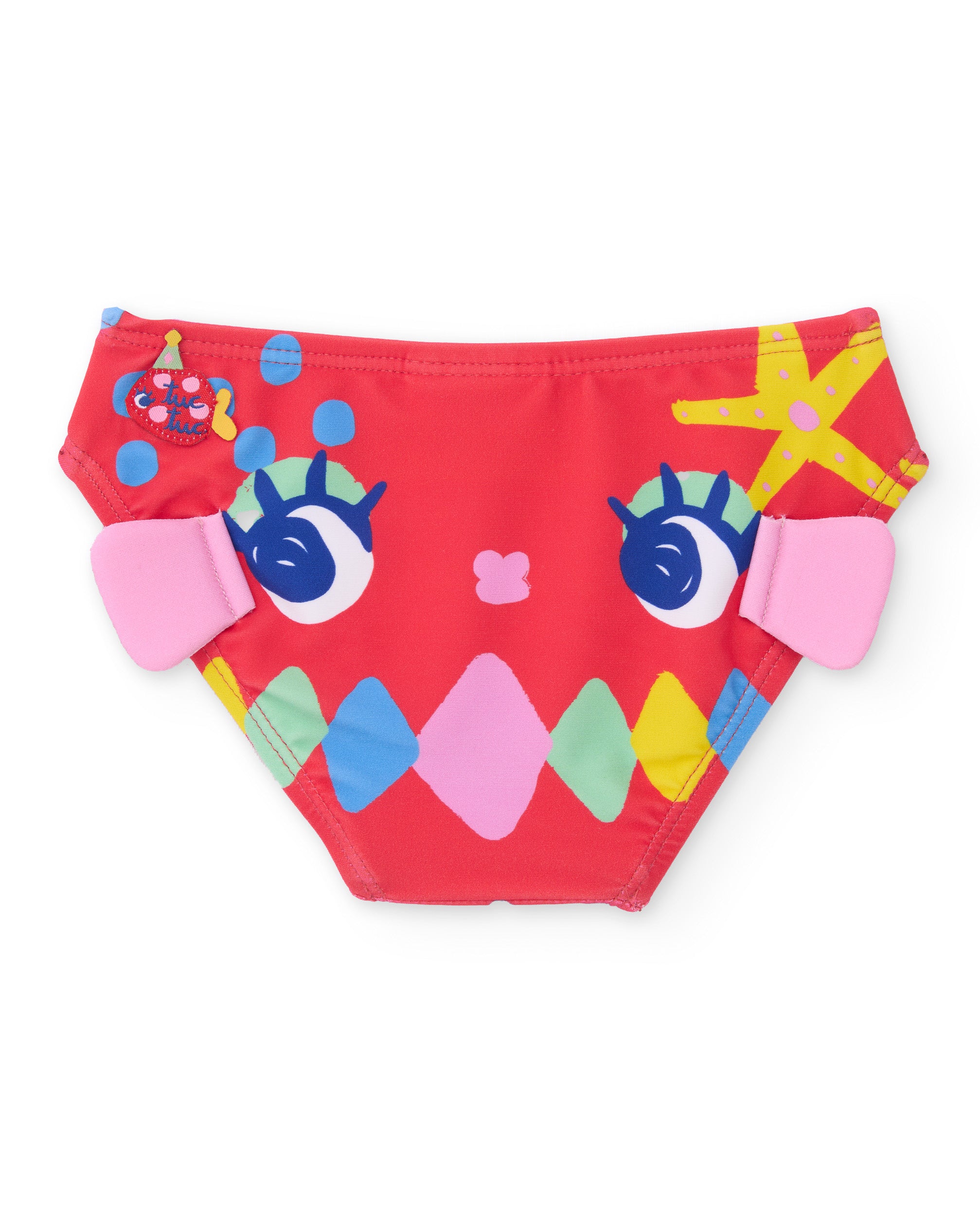 Tuc Tuc slip costume bambina rosso pesci