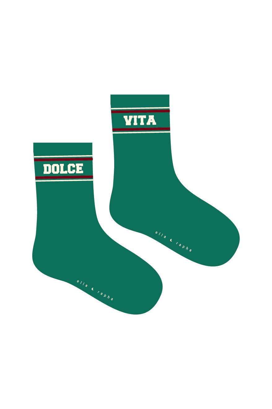 Ella and Rapha Dolce Vita calze verdi cotone