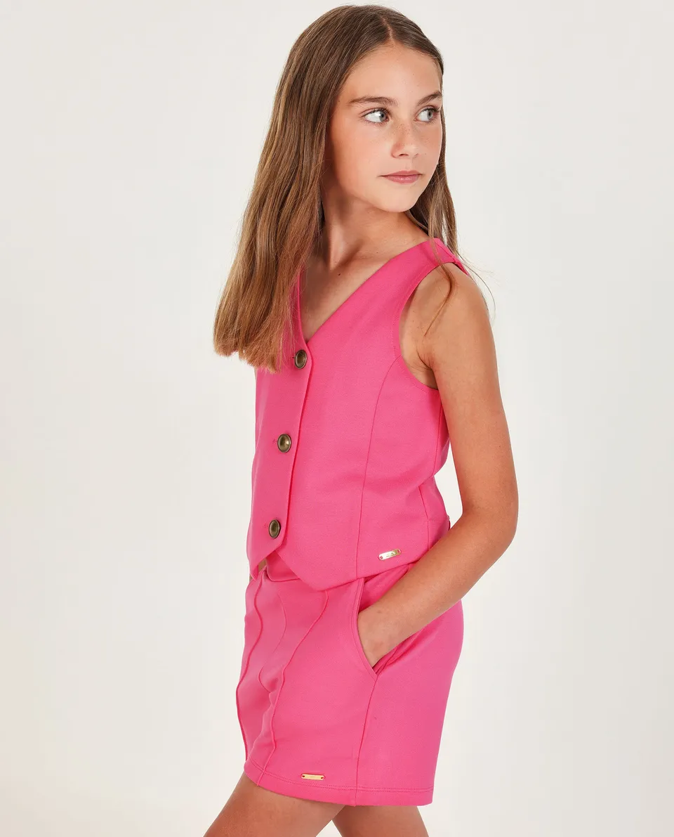 Tuc Tuc gilet bambina fucsia bottoni maglia