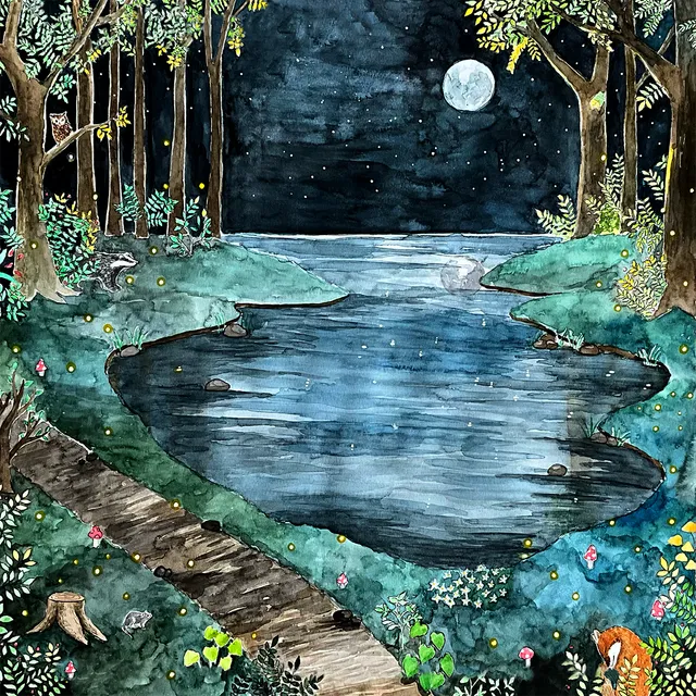 Wonderie Moonlight Forest telo gioco cotone bio 100x100 cm
