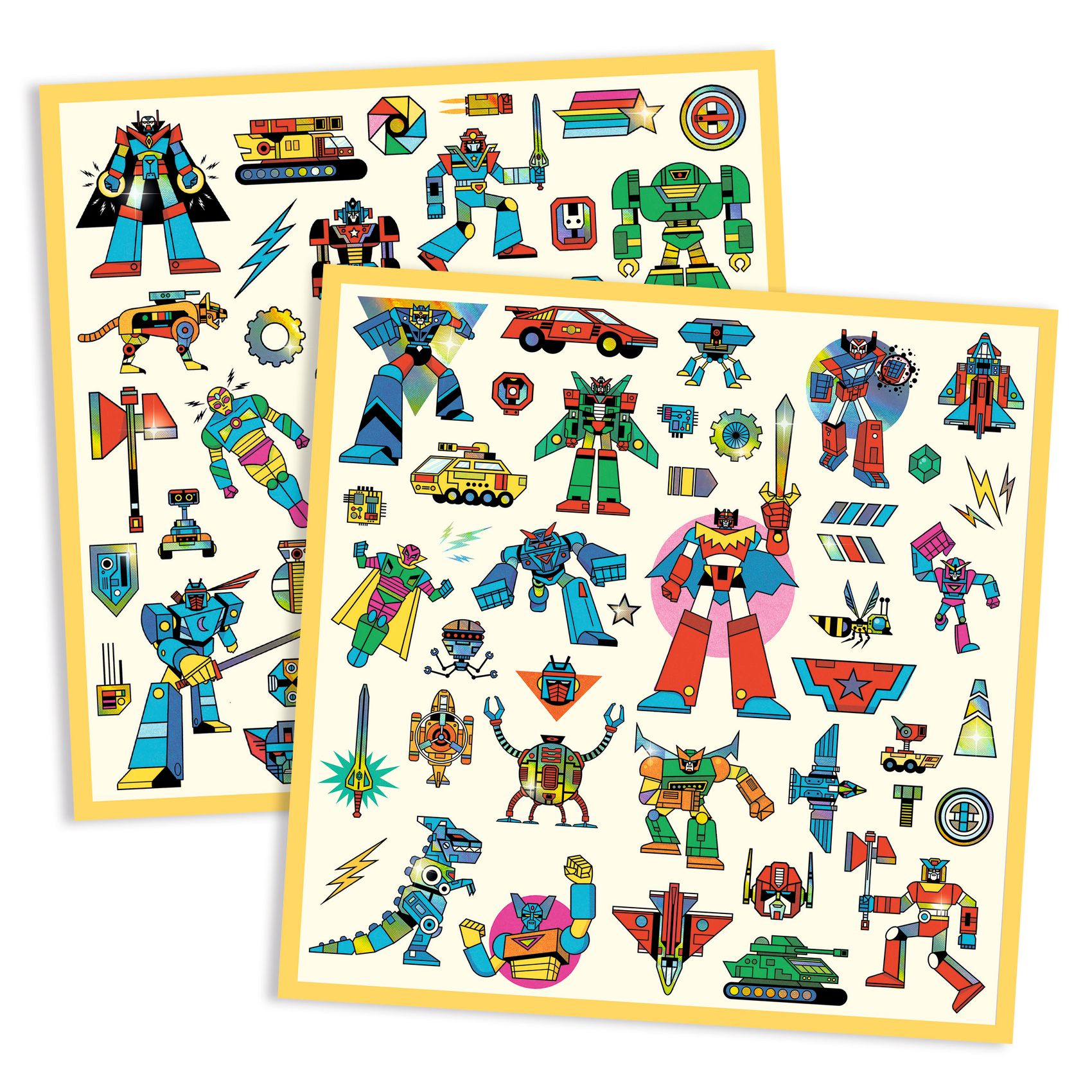 Djeco Robots cartella stickers 160 adesivi carta