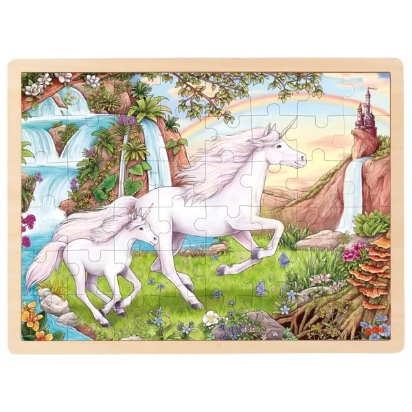 Goki Unicorno puzzle legno 48 pezzi mondo fatato